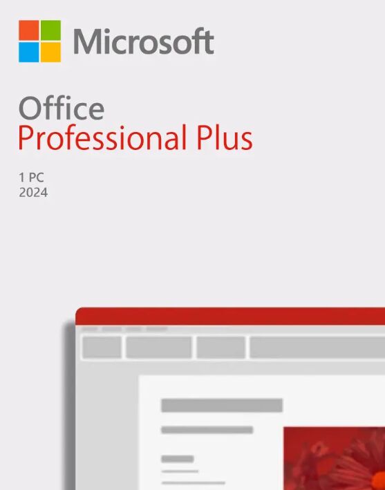 Genuine Microsoft Office 2024 Professional Plus 1 PC Lifetime Digital License