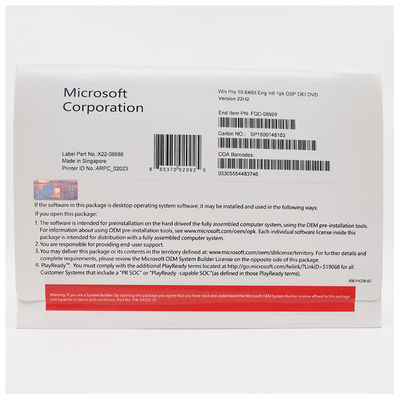 Microsoft Windows 10 professionnel clé de licence OEM téléchargement numérique mondial