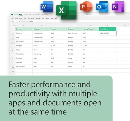 Microsoft Office 2024 Boîte Retail Clé Licence Perpétuelle pour Windows/Mac
