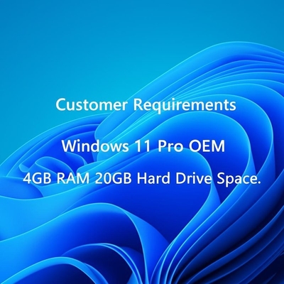 Exigences client Windows 11 Pro OEM 4 Go de RAM 20 Go d'espace disque dur