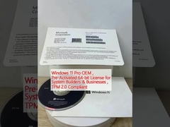 Windows 11 Pro OEM, Licence 64 bits pré-activée pour les développeurs de systèmes et les entreprises, conforme à TPM 2.0