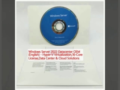 Windows Server 2022 Datacenter OEM (en anglais) - Virtualisation Hyper-V, Licence à 16 cœurs, Data Center et Solutions dans le Cloud