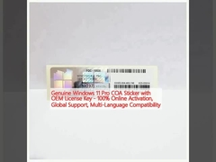 Autocollant COA Windows 11 Pro original avec clé de licence OEM - Activation en ligne à 100%, support mondial, compatibilité multilingue